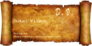 Dukai Vilmos névjegykártya