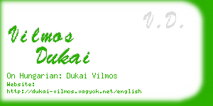 vilmos dukai business card